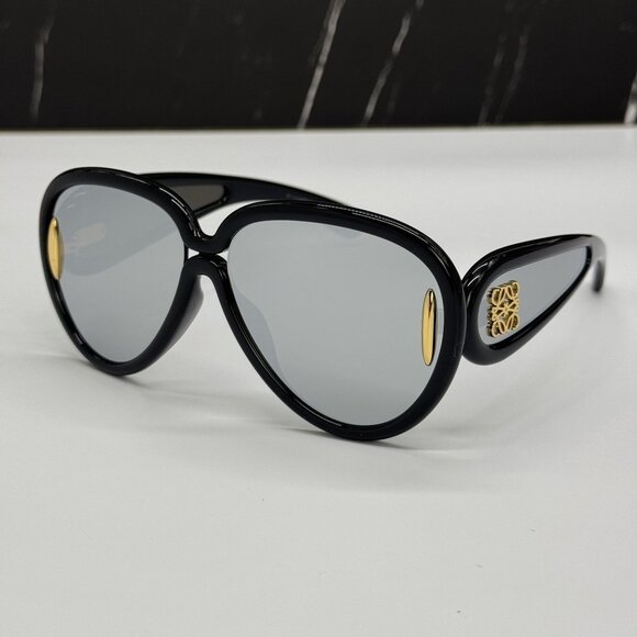 NEW LOEWE LW40132I 01C, LOEWE BLACK SILVER UNISEX SUNGLASSES LOEWE - Picture 3 of 11